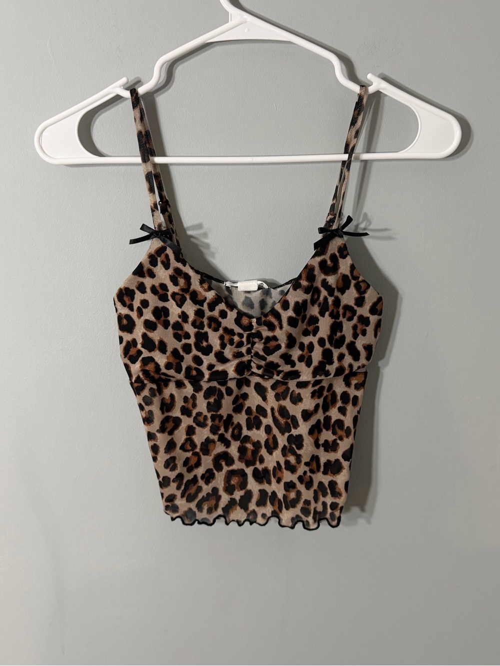 NWT Tillys Leopard Print Spaghetti Strap Crop Top - Brown